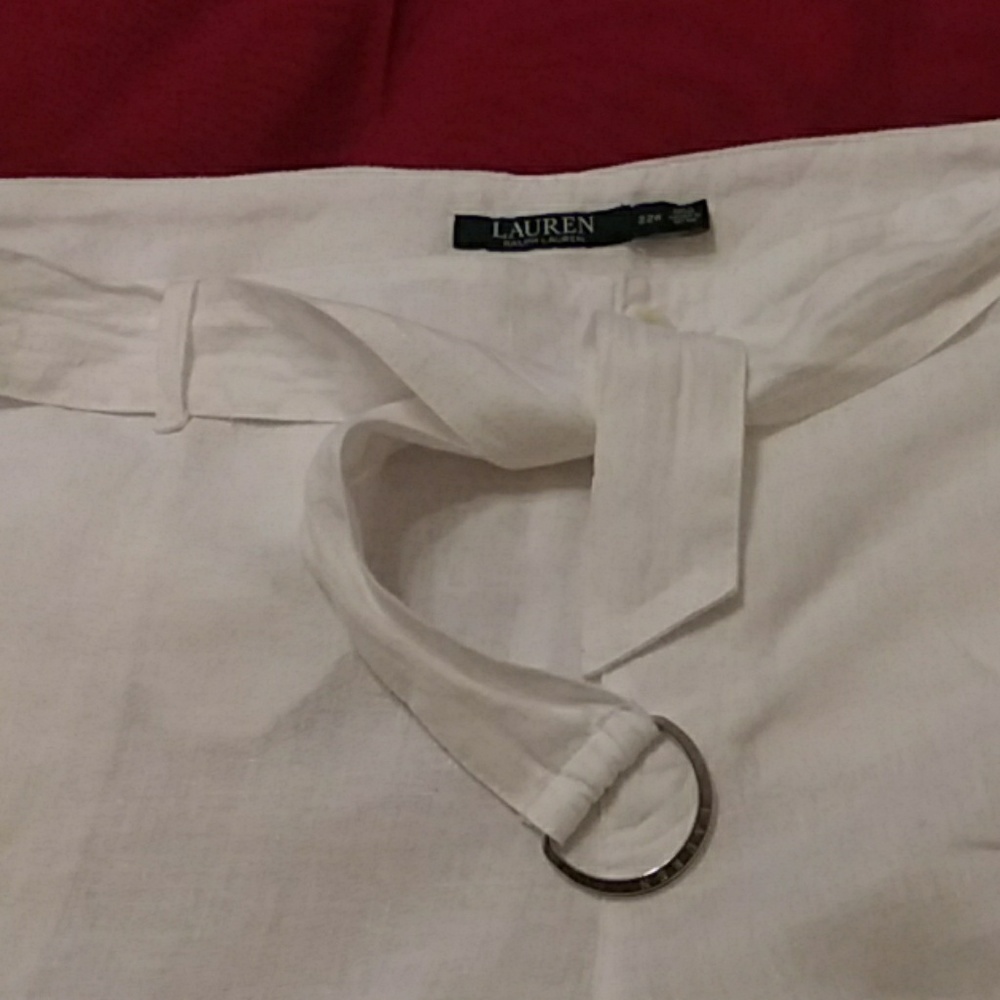 100% Linen Ralph Lauren White Pants size 22W.